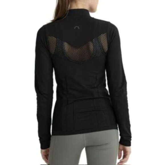 Varley Poinsetta Full Zip Activewear Jacket Black S/M Mesh Panel Gym Athleisure - Picture 5 of 11